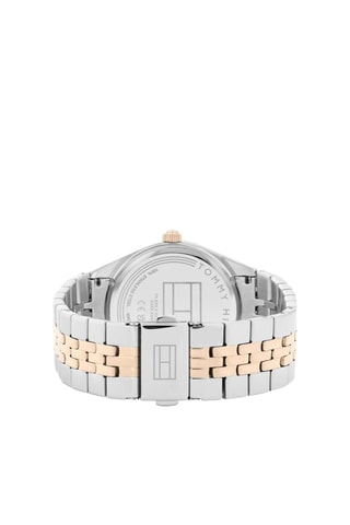 Montre à quartz en acier et plaqué or rose