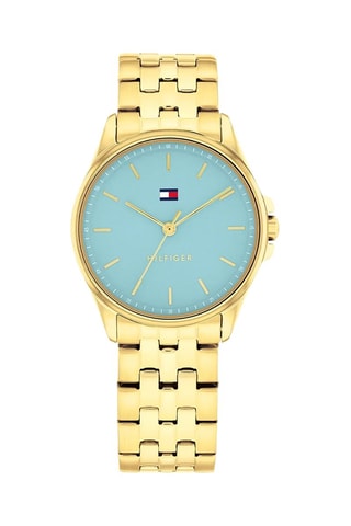 Montre à quartz en métal et plaqué or jaune