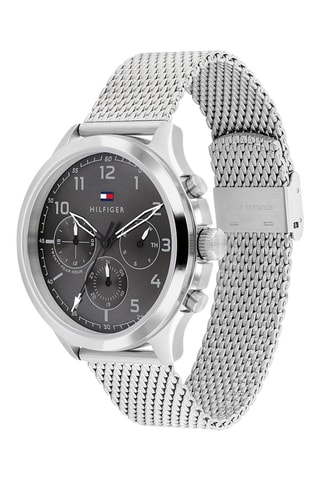 Montre à quartz en acier - Chronographe - Argenté