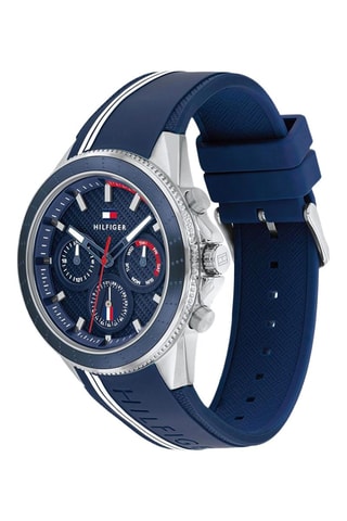Montre à quartz en PVC - Chronographe - Bleu