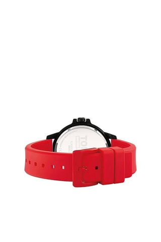 Montre à quartz en PVC - Rouge et noir