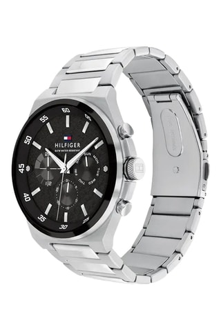 Montre à quartz en acier - Chronographe - Argenté