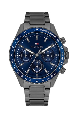 Montre à quartz en acier - Tachymètre et chronographe - Noir