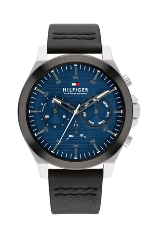 Montre à quartz en cuir Lance - Noir