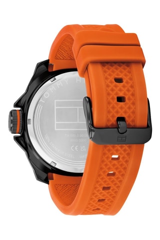 Montre à quartz en silicone Windsurf - Orange et noir