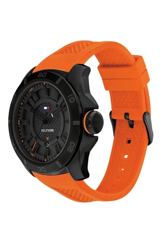 Montre à quartz en silicone Windsurf - Orange et noir