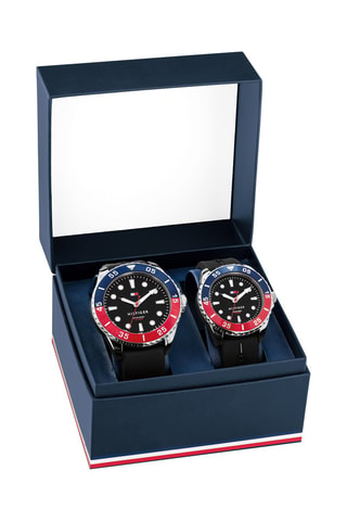 Coffret 2 montres à quartz en silicone - Noir