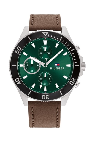 Montre à quartz en cuir - Marron et noir