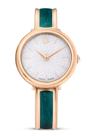 Montre à quartz en doré à l'or rose Crystalline Bangle