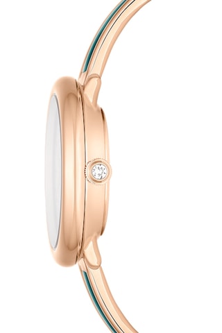 Montre à quartz en doré à l'or rose Crystalline Bangle