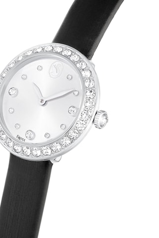 Montre à quartz en cuir Matrix Tennis - Noir et argenté