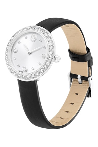 Montre à quartz en cuir Matrix Tennis - Noir et argenté
