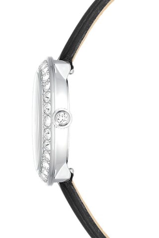 Montre à quartz en cuir Matrix Tennis - Noir et argenté