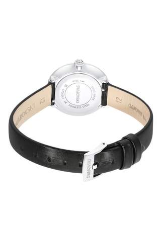 Montre à quartz en cuir Matrix Tennis - Noir et argenté