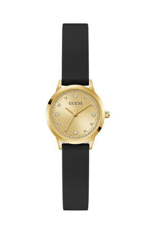 Montre à quartz en silicone - Noir et doré