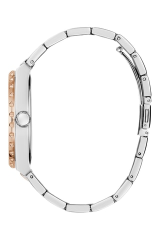 Montre à quartz en acier et plaqué or rose