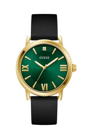 Montre à quartz en silicone - Noir et doré