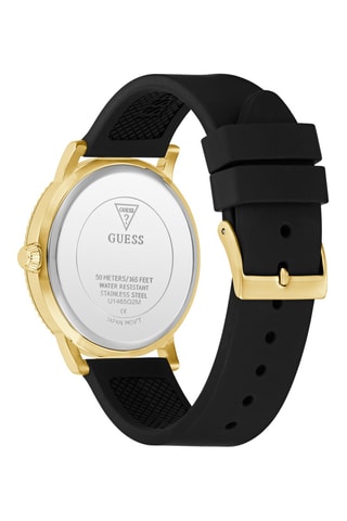 Montre à quartz en silicone - Noir et doré