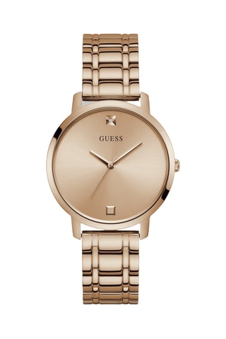 Montre à quartz en acier et diamant