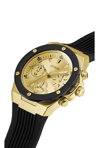 Montre à quartz en silicone - Chronographe - Noir et doré