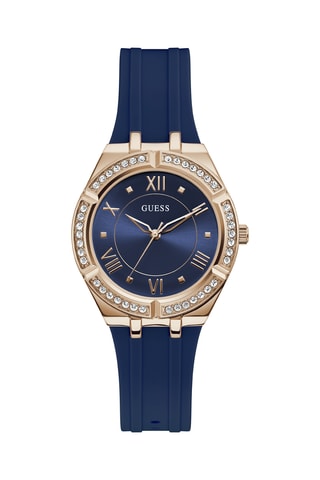 Montre à quartz en silicone - Bleu et doré