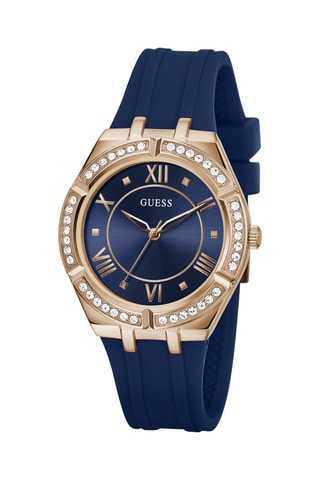 Montre à quartz en silicone - Bleu et doré