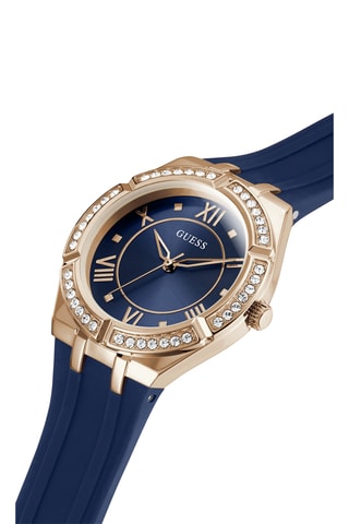 Montre à quartz en silicone - Bleu et doré