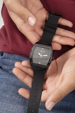 Montre à quartz en cuir véritable, silicone et diamant