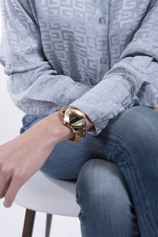 Montre à quartz en acier - Doré
