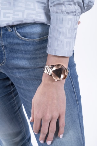 Montre à quartz en acier - Doré rose