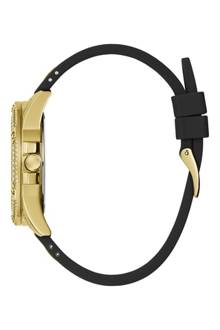 Montre à quartz en silicone - Chronographe - Noir et doré