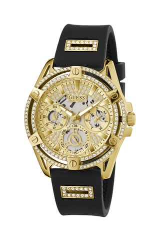 Montre à quartz en silicone - Chronographe - Noir et doré