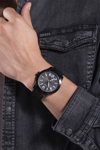 Montre à quartz en acier - Noir