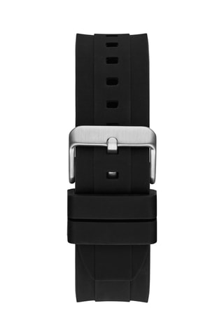 Montre à quartz en silicone - Chronographe - Noir et argenté