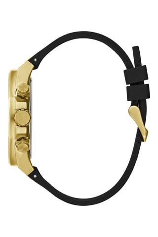 Montre à quartz en silicone - Chronographe - Noir et doré