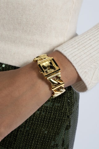 Montre à quartz en acier - Doré