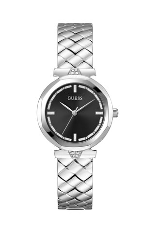 Montre à quartz en acier - Argenté et noir