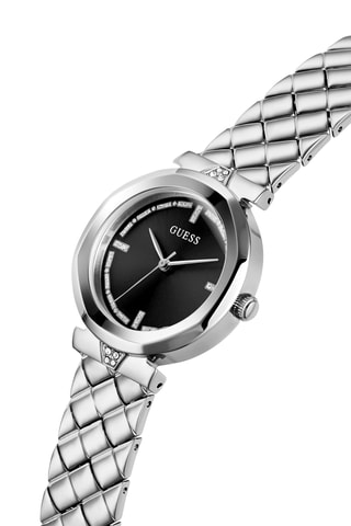 Montre à quartz en acier - Argenté et noir