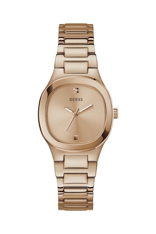 Montre à quartz en acier et diamant