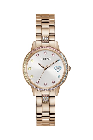 Montre à quartz en acier - Doré rose et argenté