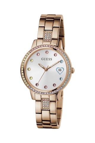 Montre à quartz en acier - Doré rose et argenté