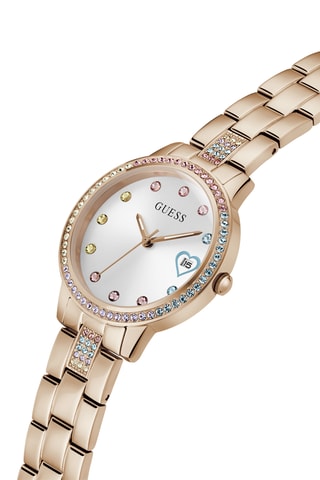 Montre à quartz en acier - Doré rose et argenté