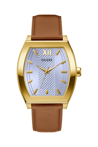 Montre à quartz en cuir - Marron et doré