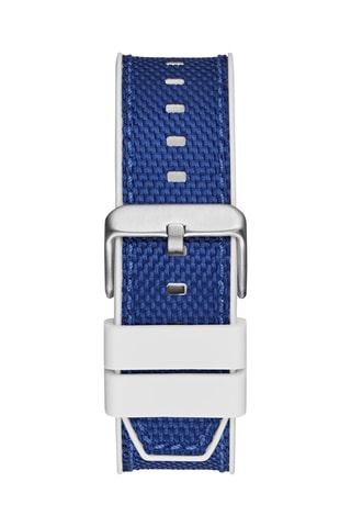 Montre à quartz en silicone nylon - Chronographe - Bleu et argenté