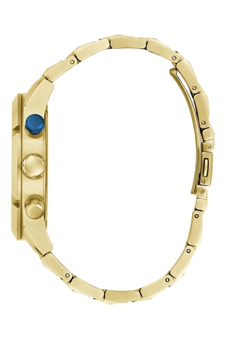 Montre à quartz en acier recyclé - Chronographe - Doré et bleu