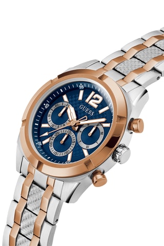 Montre à quartz en acier recyclé - Chronographe - Argenté et doré
