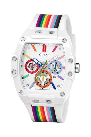Montre à quartz en silicone - Chronographe - Multicolore et blanc