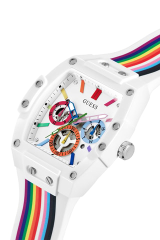 Montre à quartz en silicone - Chronographe - Multicolore et blanc
