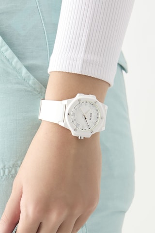 Montre à quartz en silicone - Blanc