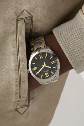 Montre à quartz en acier - Argenté et doré